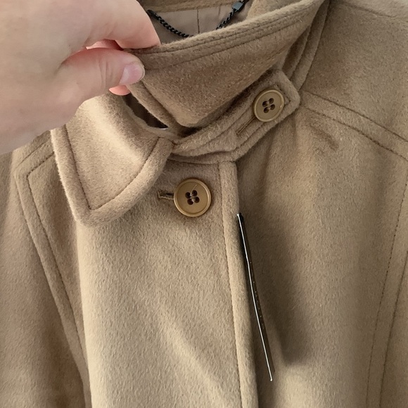 Wool Talbots pea coat tan classic elegant size 14 wool winter classic career NWT - Picture 9 of 16